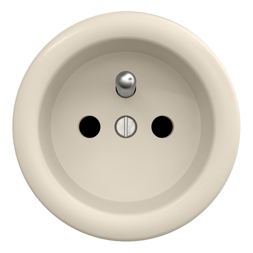 Kliklap - Enchufe retro doméstico sin marco 230V beige