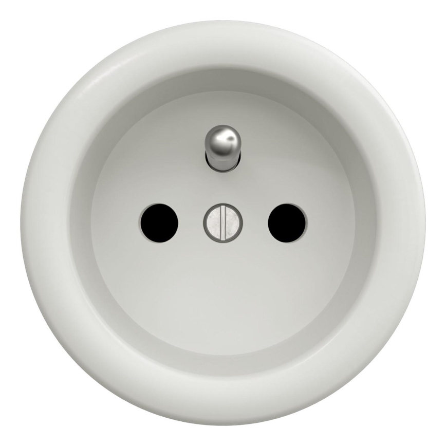 Kliklap - Enchufe retro doméstico sin marco 230V blanco