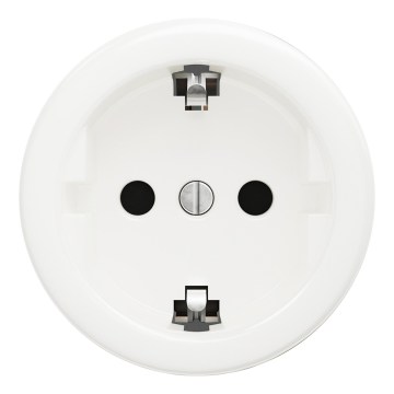 Kliklap - Enchufe retro doméstico sin marco SCHUKO 230V/16A blanco nieve