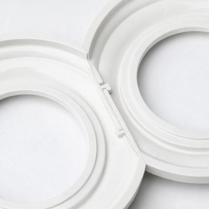 Kliklap - Enchufe triple doméstico de estilo retro con marco SCHUKO 230V, blanco nieve