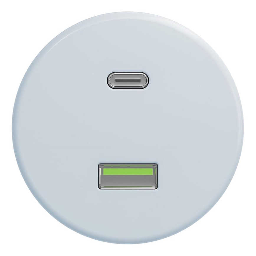 Kliklap - Enchufe USB vintage A+C sin marco azul