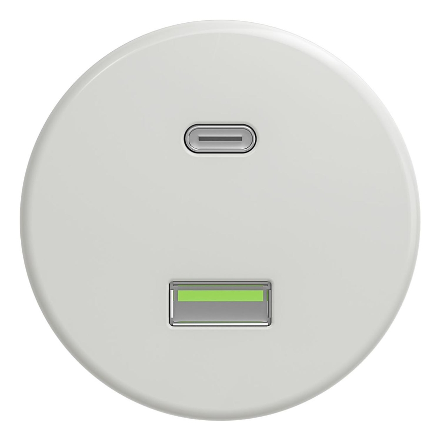 Kliklap - Enchufe USB vintage A+C sin marco blanco