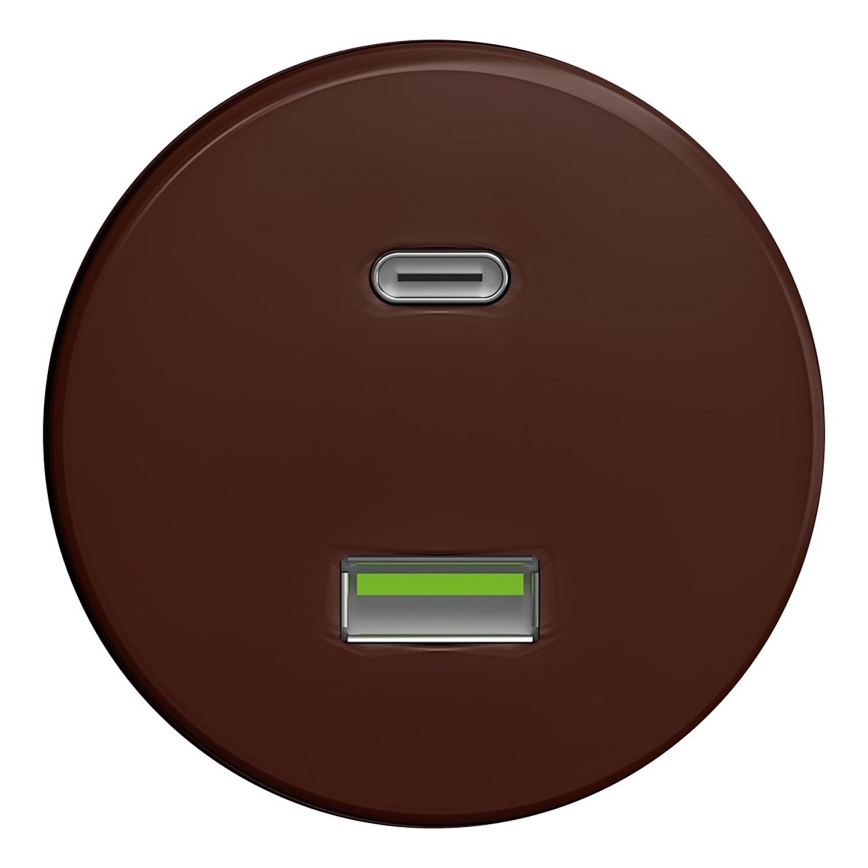 Kliklap - Enchufe USB vintage A+C sin marco marrón