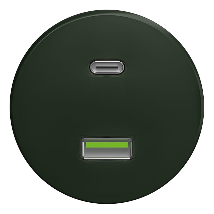 Kliklap - Enchufe USB vintage A+C sin marco verde