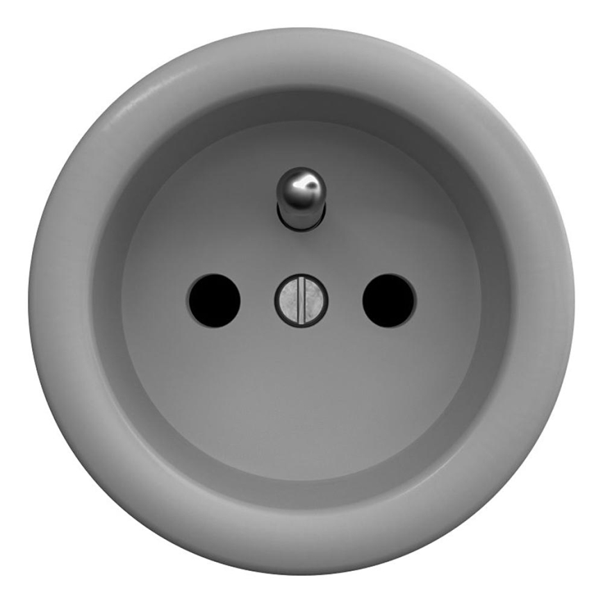 Kliklap - Enchufe vintage para el hogar sin marco 230V gris