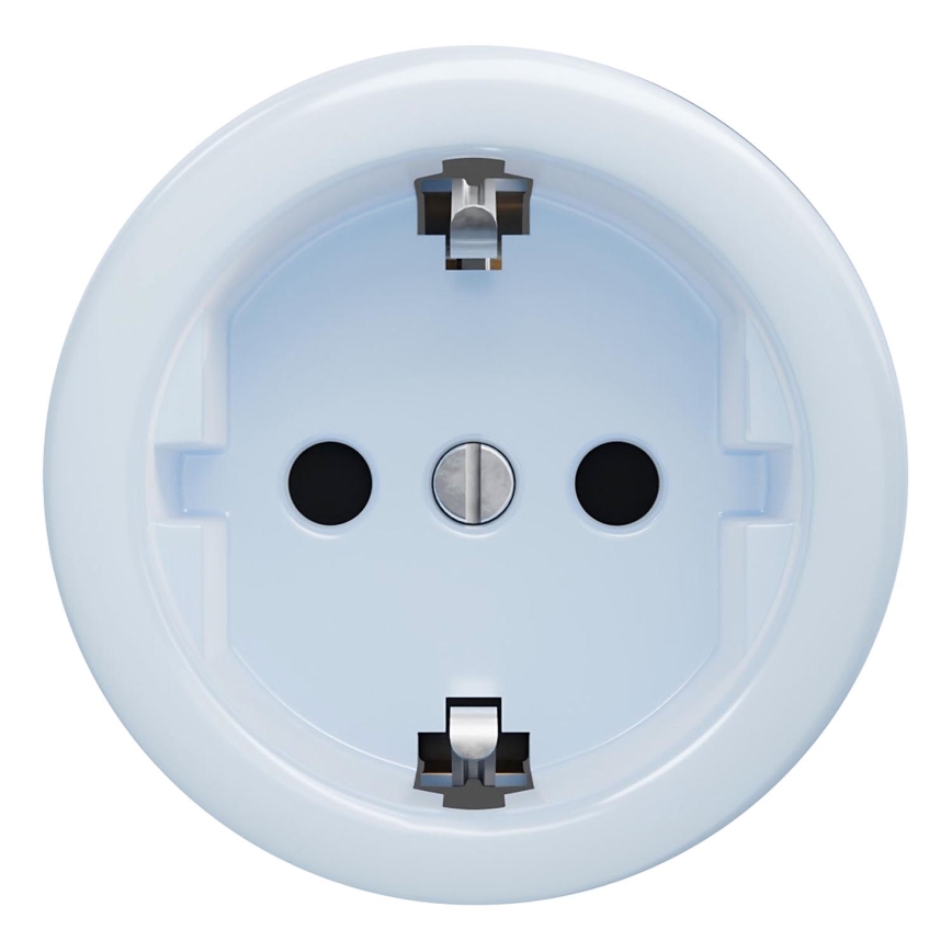 Kliklap - Enchufe vintage para el hogar sin marco SCHUKO 230V/16A azul