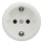 Kliklap - Enchufe vintage para el hogar sin marco SCHUKO 230V/16A blanco