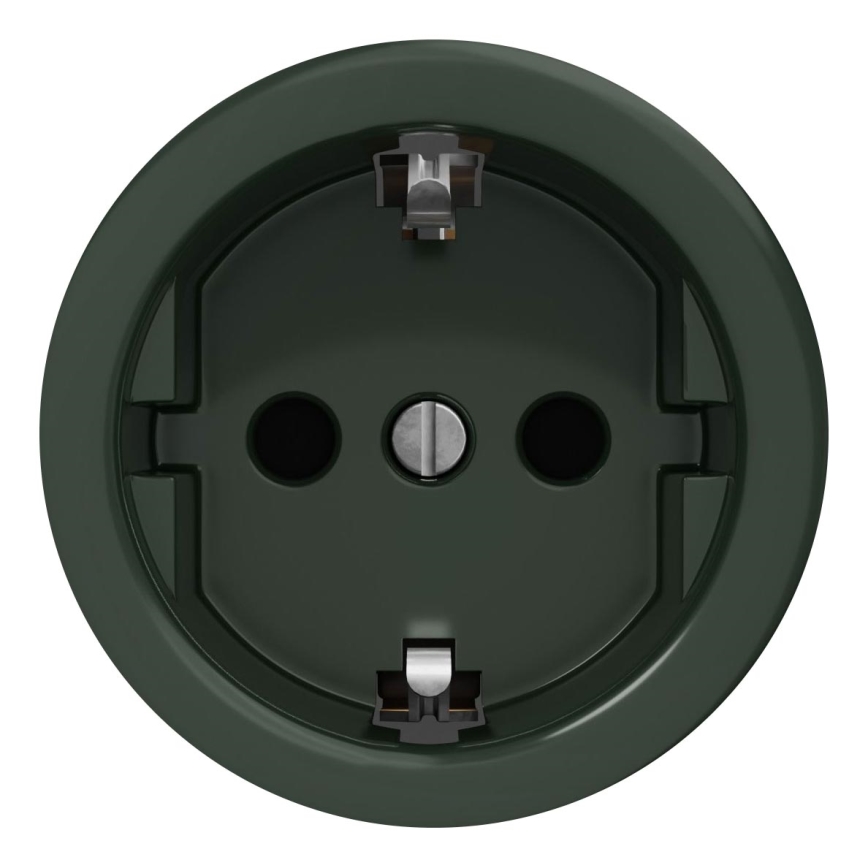 Kliklap - Enchufe vintage para el hogar sin marco SCHUKO 230V/16A verde