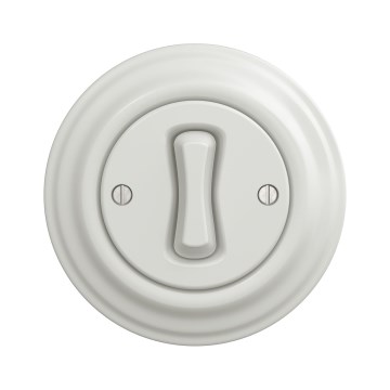 Kliklap - Interruptor cruzado retro con marco n.º 7 blanco