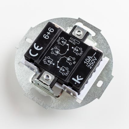 Kliklap - Interruptor de escalera doble vintage sin marco n.º 6+6 gris