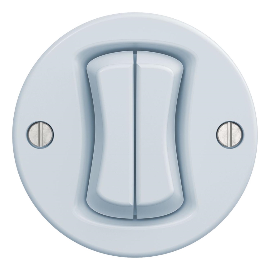 Kliklap - Interruptor de escalera doble vintage without Marco n° 6+6 azul