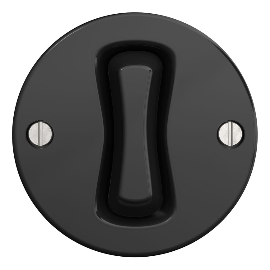Kliklap - Interruptor de escalera vintage sin marco n° 6 negro