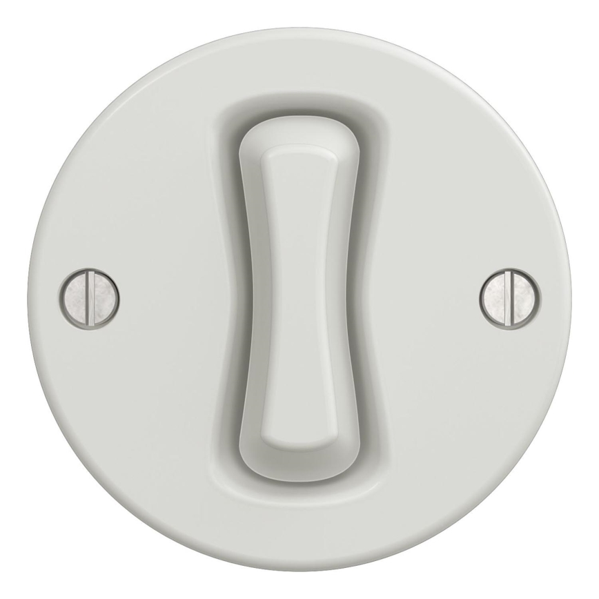 Kliklap - Interruptor de pulsador vintage sin marco blanco