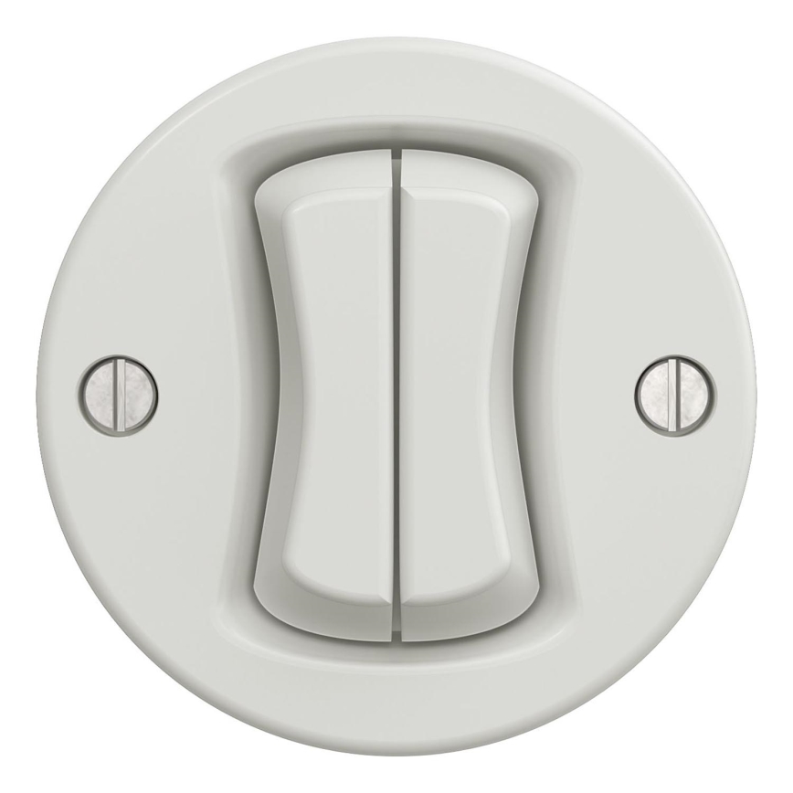 Kliklap - Interruptor de serie vintage sin marco n.º 5 blanco