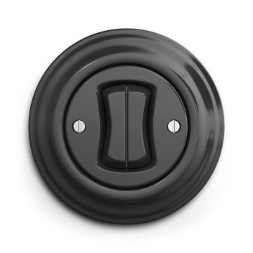 Kliklap - Interruptor doble para escalera de estilo retro con marco n.º 6+6, antracita