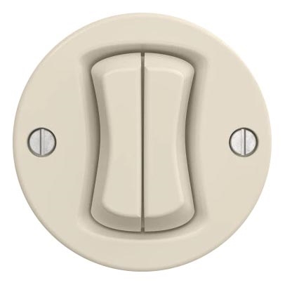 Kliklap - Interruptor retro de doble pulsador sin marco, beige