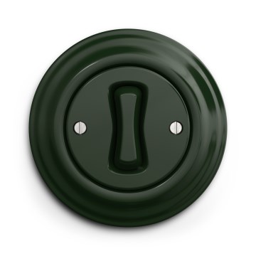 Kliklap - Interruptor retro de escalera con marco n.º 6, verde