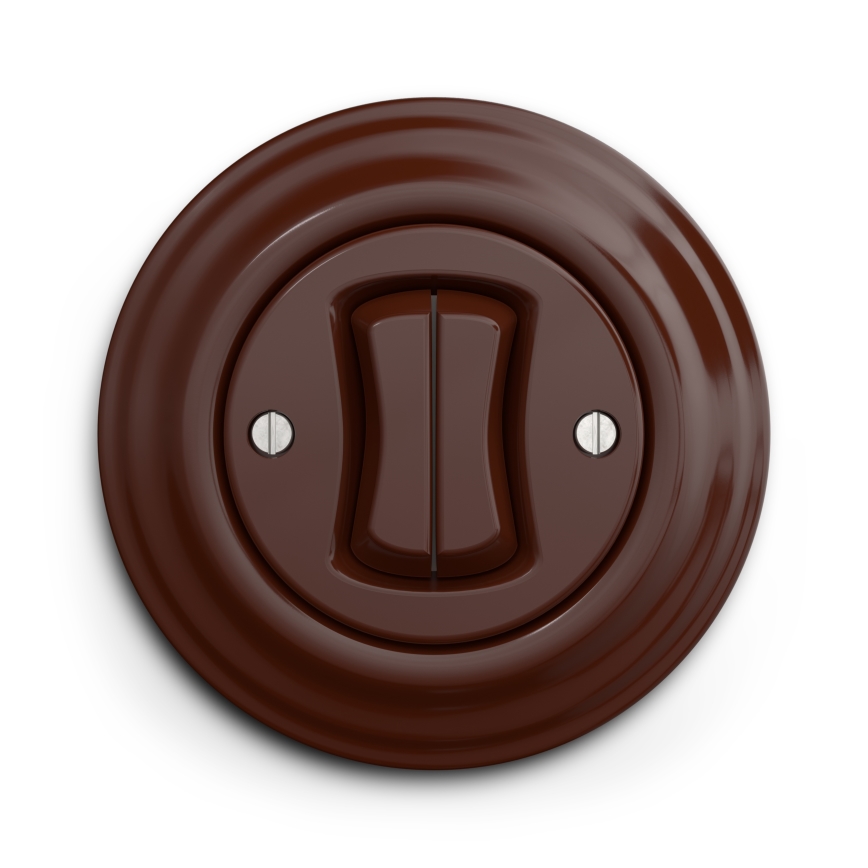 Kliklap - Interruptor retro en serie con marco n.º 5, marrón