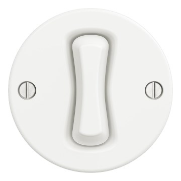 Kliklap - Interruptor retro para escalera sin marco n.º 6, blanco nieve