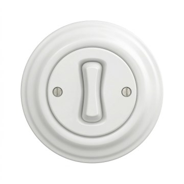 Kliklap - Interruptor unipolar retro con marco nº 1, blanco nieve