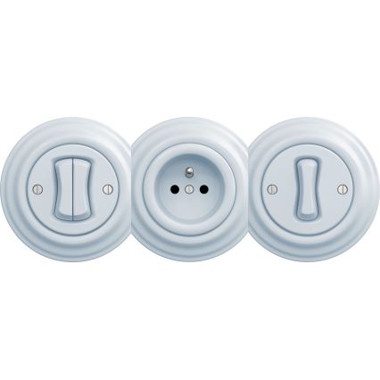 Kliklap - Interruptor unipolar vintage sin marco n° 1 azul