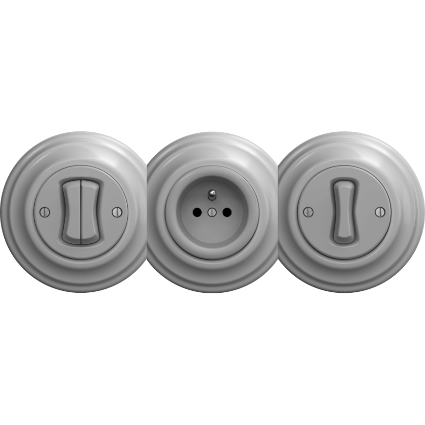 Kliklap - Interruptor unipolar vintage sin marco n° 1 gris