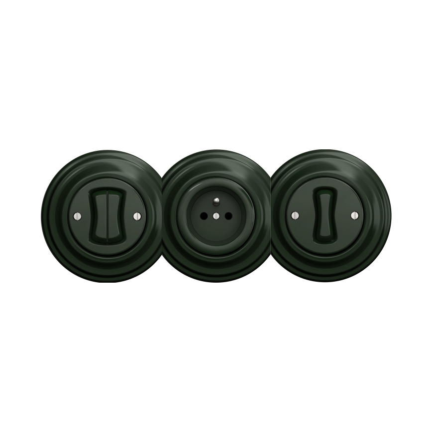 Kliklap - Interruptor unipolar vintage sin marco n° 1 verde