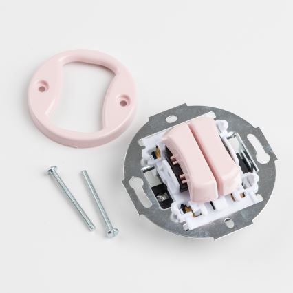 Kliklap - Pulsador doble retro sin marco, rosa empolvado