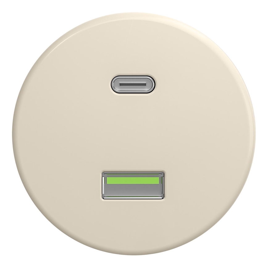 Kliklap - Retro enchufe USB A+C sin marco beige