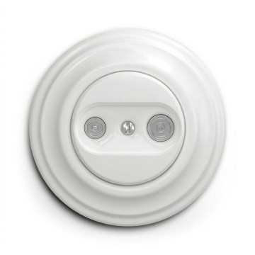 Kliklap - Retro roseta de antena TV+R (toma final) con marco blanco nieve