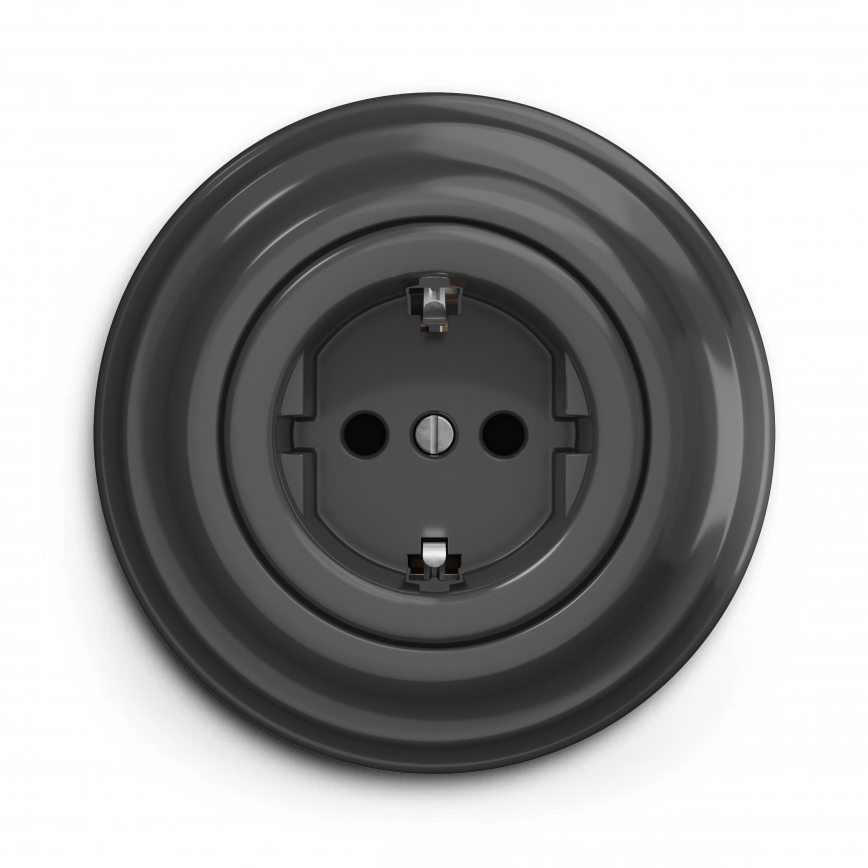 Kliklap - Retro toma de corriente doméstica con marco SCHUKO 230 V/16 A antracita