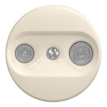 Kliklap - Roseta de antena retro TV+R (final) sin marco, beige