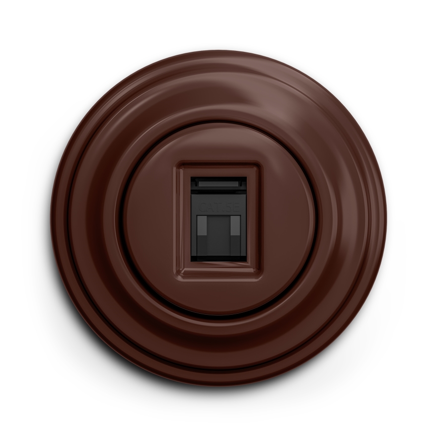 Kliklap - Roseta de datos retro con marco marrón