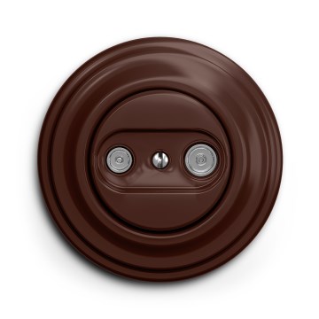 Kliklap - Roseta final para TV+R retro con embellecedor, marrón