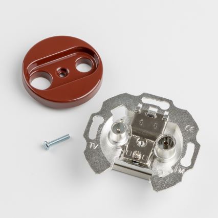 Kliklap - Roseta final para TV+R retro con embellecedor, marrón