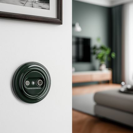 Kliklap - Toma de antena retro TV+R (final) con marco verde