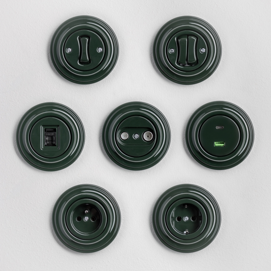 Kliklap - Toma de antena retro TV+R (final) con marco verde