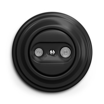Kliklap - Toma de antena TV+R retro (pasante) con marco negro
