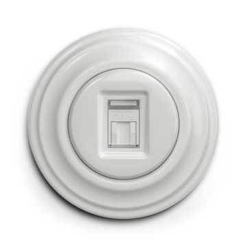 Kliklap - Toma de datos retro con marco de cerámica blanca