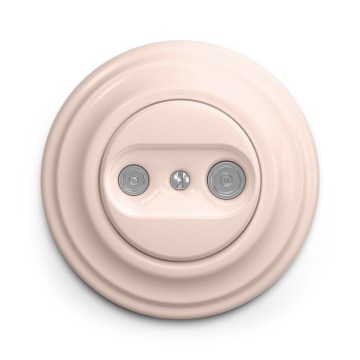 Kliklap - Toma retro de TV+R (terminal) con marco rosa empolvado