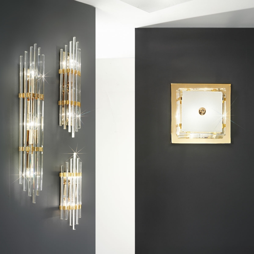 Kolarz 0342.63.3 - Aplique ONTARIO 3xE14/40W/230V 60 cm 24K dorado