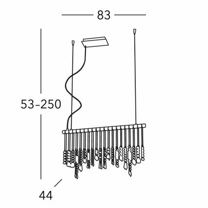 Kolarz 104.85.5 - Lámpara de araña de cristal colgante STRETTA 5xG9/40W/230V cromo brillante
