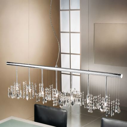 Kolarz 104.87.5 - Lámpara de araña de cristal colgante STRETTA 7xG9/40W/230V cromo brillante