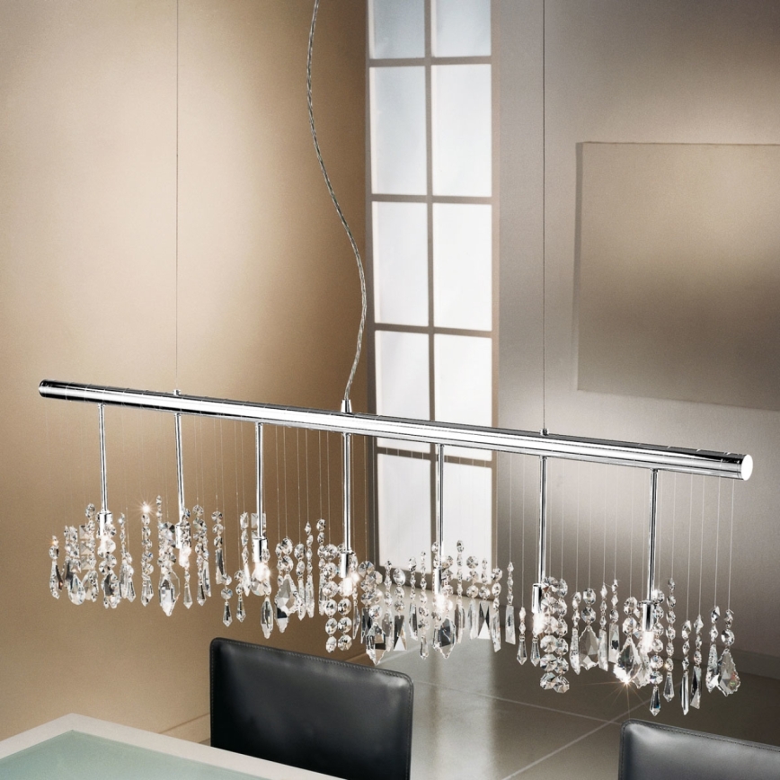 Kolarz 104.87.5 - Lámpara de araña de cristal colgante STRETTA 7xG9/40W/230V cromo brillante