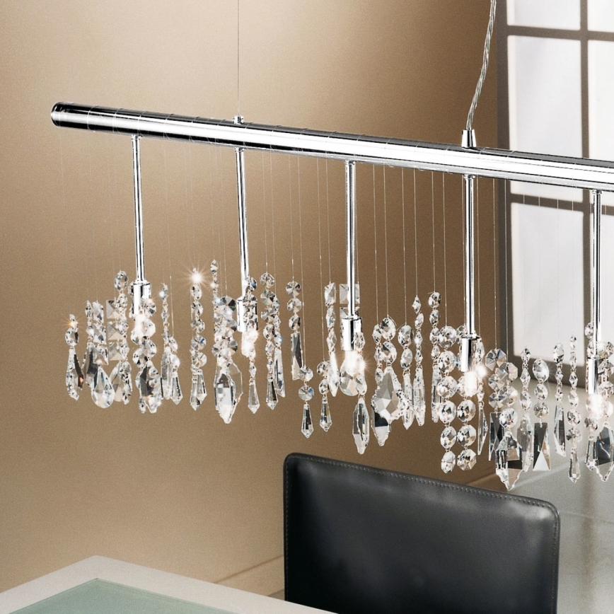 Kolarz 104.87.5 - Lámpara de araña de cristal colgante STRETTA 7xG9/40W/230V cromo brillante