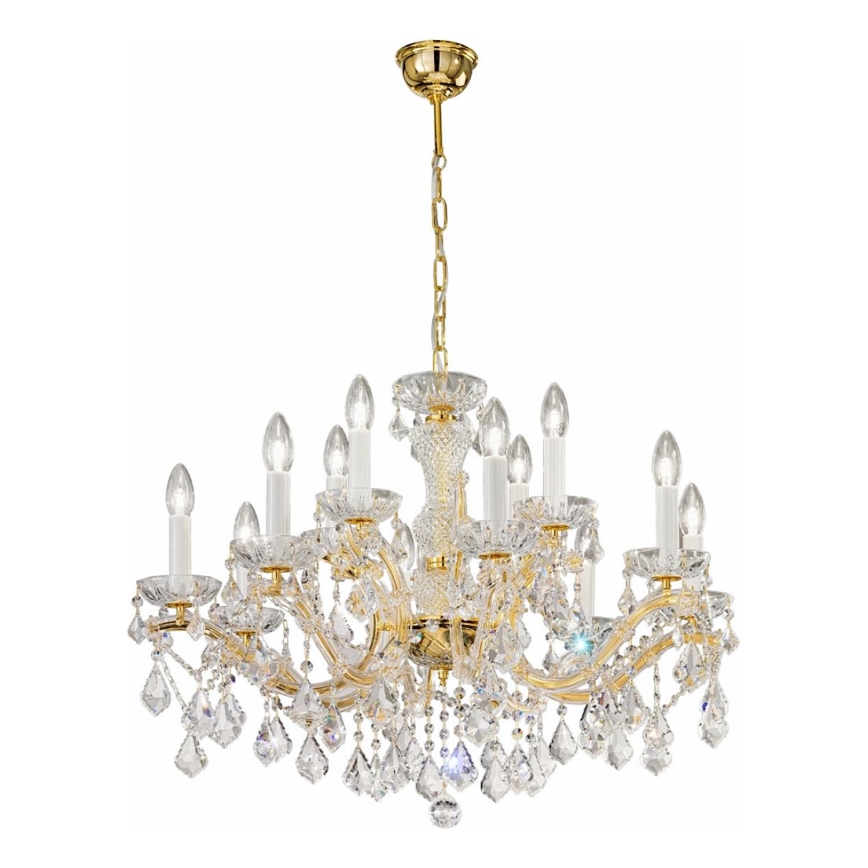 Kolarz 3149.88+4.3.KoT - Lámpara colgante de cristal MARIA LOUISE 12xE14/40W/230V 24K dorado