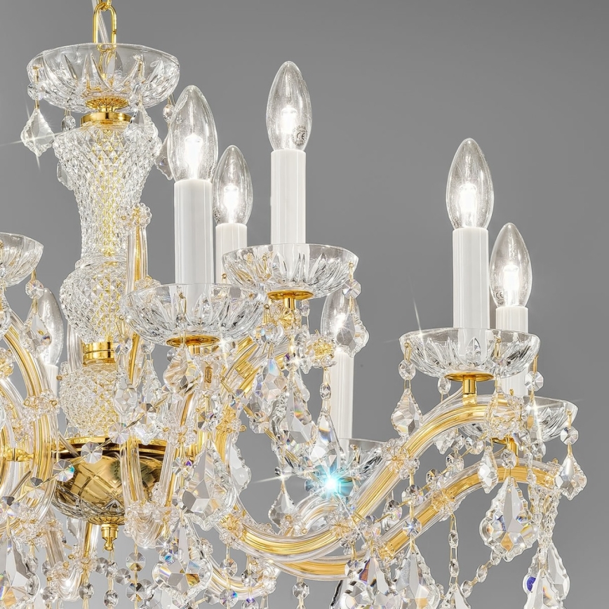 Kolarz 3149.88+4.3.KoT - Lámpara colgante de cristal MARIA LOUISE 12xE14/40W/230V 24K dorado
