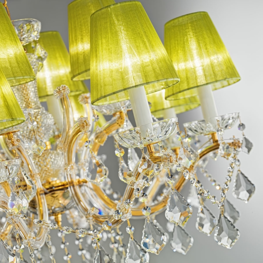 Kolarz 3149.88+4.3.KoT - Lámpara colgante de cristal MARIA LOUISE 12xE14/40W/230V 24K dorado