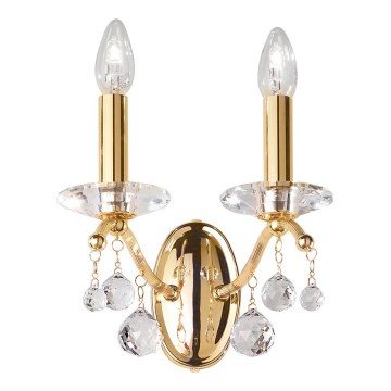 Kolarz 3234.62.3.KoT - Aplique de pared de cristal CARMEN 2xE14/60W/230V chapado en oro 24K