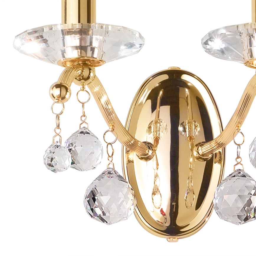 Kolarz 3234.62.3.KoT - Aplique de pared de cristal CARMEN 2xE14/60W/230V chapado en oro 24K